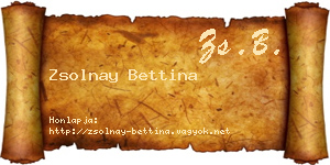 Zsolnay Bettina névjegykártya
